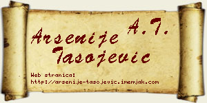 Arsenije Tasojević vizit kartica